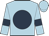 light blue, dark blue disc, dark blue armbands