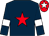 Dark blue, red star, white armlet, red cap, white star
