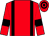 Red, black braces, black armlet, hooped cap