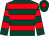 Dark green & red hoops, red star on cap