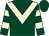 Dark green, beige chevron, hooped sleeves