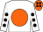 White, orange disc, white sleeves, black spots, orange cap, black spots