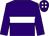Purple, white hoop, purple cap, white spots