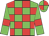 green and red checks, red armlets on green sleeves, quartered cap