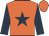 Orange, dark blue star and sleeves
