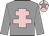 Grey, pink cross of lorraine, pink cap, grey star