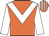 Orange, white chevron and sleeves, striped cap