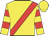 Yellow, red sash, hooped sleeves, yellow cap