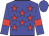 blue, red stars, blue, red armlets, blue cap