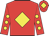 Red, yellow diamond, red sleeves, yellow spots, red cap, yellow diamond Red, yellow diamond, red sleeves, yellow spots, red cap, yellow diamond