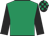 Emerald green, black sleeves, check cap Emerald green, black sleeves, check cap