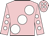 Pink, large white spots, white spots on sleeves, pink cap, white spots Pink, large white spots, white spots on sleeves, pink cap, white spots