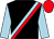 Black, light blue & red sash, light blue sleeves, red cap