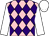 Pink and purple diamonds, white sleeves and cap Pink and purple diamonds, white sleeves and cap