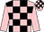 Pink, black checked, pink sleeves, checked cap Pink, black checked, pink sleeves, checked cap