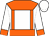 white, orange braces, orange yoke, orange belt, white sleeves, orange cuffs, white cap white, orange braces, orange yoke, orange belt, white sleeves, orange cuffs, white cap