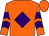 Orange, purple diamond & chevrons on sleeves, orange cap