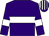 Purple, white hoop, white armlet, striped cap