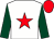 White, red star, dark green sleeves, red cap