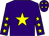 Purple, yellow star, yellow stars on sleeves, purple cap, yellow stars