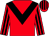 Red body, black chevron, red arms, black striped, red cap, black striped