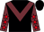 Black body, garnet chevron, garnet arms, red stars, black cap