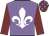 Mauve, white fleur de lYs, maroon sleeves, maroon and mauve checked cap Mauve, white fleur de lYs, maroon sleeves, maroon and mauve checked cap
