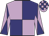 Lilac and navy quartered, lilac sleeves, navy diabolo, checked cap Lilac and navy quartered, lilac sleeves, navy diabolo, checked cap