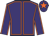 Purple, orange seams, purple cap, orange star