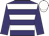 Purple, white hoops, purple sleeves, white cap