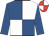 Royal blue and white (quartered), royal blue sleeves, red and white quartered cap