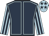 Dark blue, light blue seams, light blue and dark blue striped sleeves, light blue cap, dark blue stars