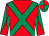 Red, emerald green cross sashes, diabolo on sleeves, quartered cap