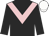 Black, pink chevron, white cap