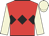 Red, black triple diamond, beige sleeves & cap