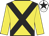 Yellow, black cross sashes, white cap, black star