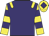 Purple, yellow epaulettes, yellow & purple hooped sleeves, yellow cap, purple diamond