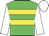Lime Green, Two Yellow hoops, White sleeves and cap
