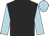 Black, light blue sleeves and cap