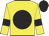 yellow, black spot, black armlets, black cap