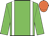 green, white braces, orange cap