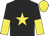 Black, yellow star, halved sleeves, yellow cap