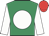 Emerald green, white disc and sleeves, red cap