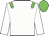 White body, green epaulettes, white arms, green cap