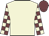 Beige body, garnet arms, beige checked, garnet cap