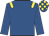 Royal blue, yellow epaulettes, check cap