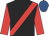 Black, red sash & sleeves, royal blue cap