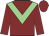 Maroon, light green chevron, maroon cap