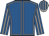 Royal blue, grey seams, striped sleeves, grey and royal blue striped cap