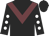 Black body, garnet chevron, black arms, white spots, black cap